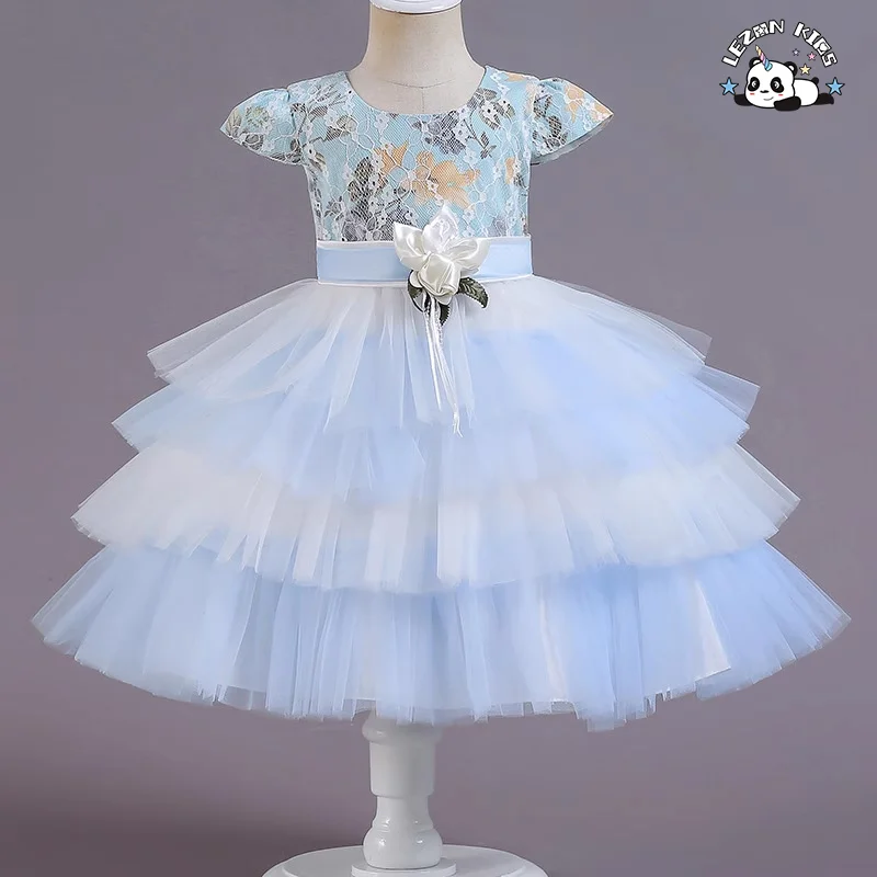 LEZONKIDS - Customizable Wholesale Children's Dress Baby's Birthday Party Performance Dress Cake Dress Foreign Trade Spot